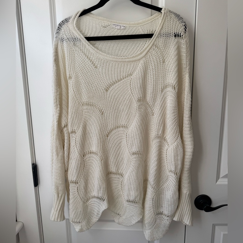 Chic Soul White Knit Sweater